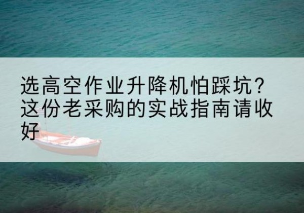 七台河高空作业升降机厂家推荐-选高空作业升降机怕踩坑？这份老采购的实战指南请收好
